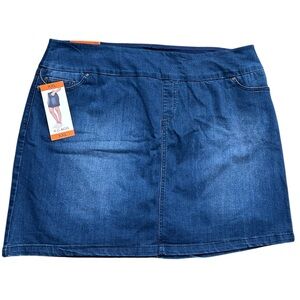 NWT S.C. & CO. Women's Plus Size XXL Denim Skort - Pull-On Stretch with 5 Pocket